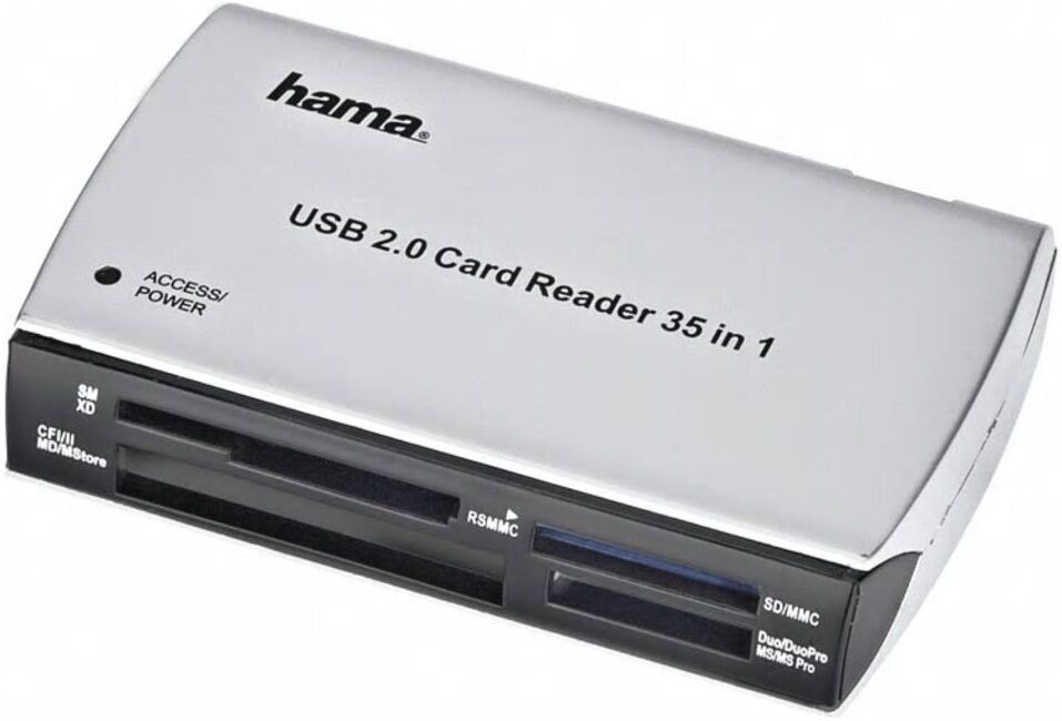 Hama Minneskortläsare USB 2.0 Grå/Svart Universal Hama Minneskortläsare USB 2.0 Grå/Svart Universal