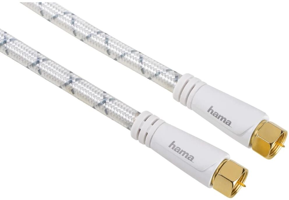 Hama Kabel SAT 120dB F plug-F plug 5 m Vit PC Hama Kabel SAT 120dB F plug-F plug 5 m Vit PC