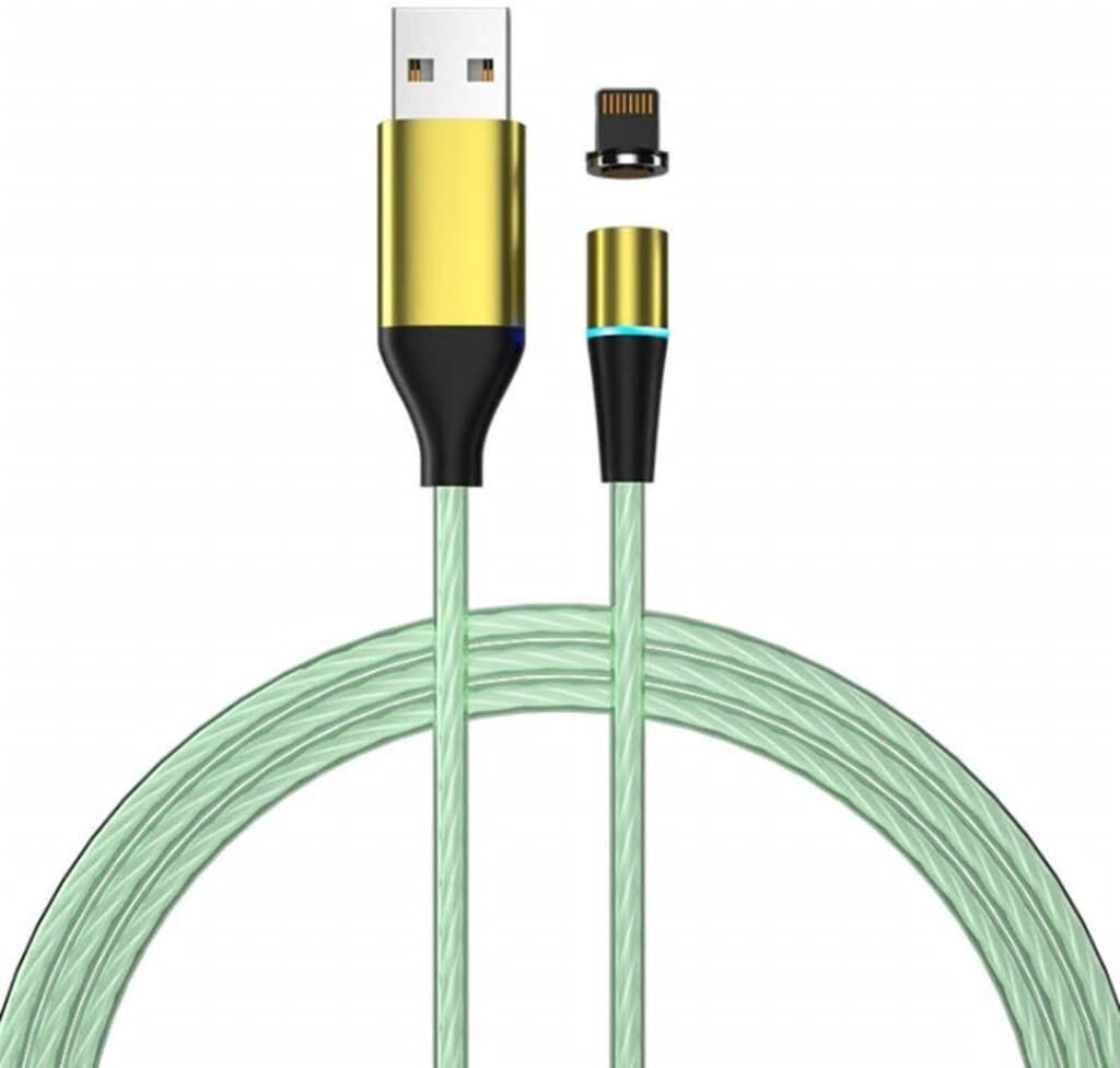 INF Laddkabel med LED & dammplugg - iPhone - Grön