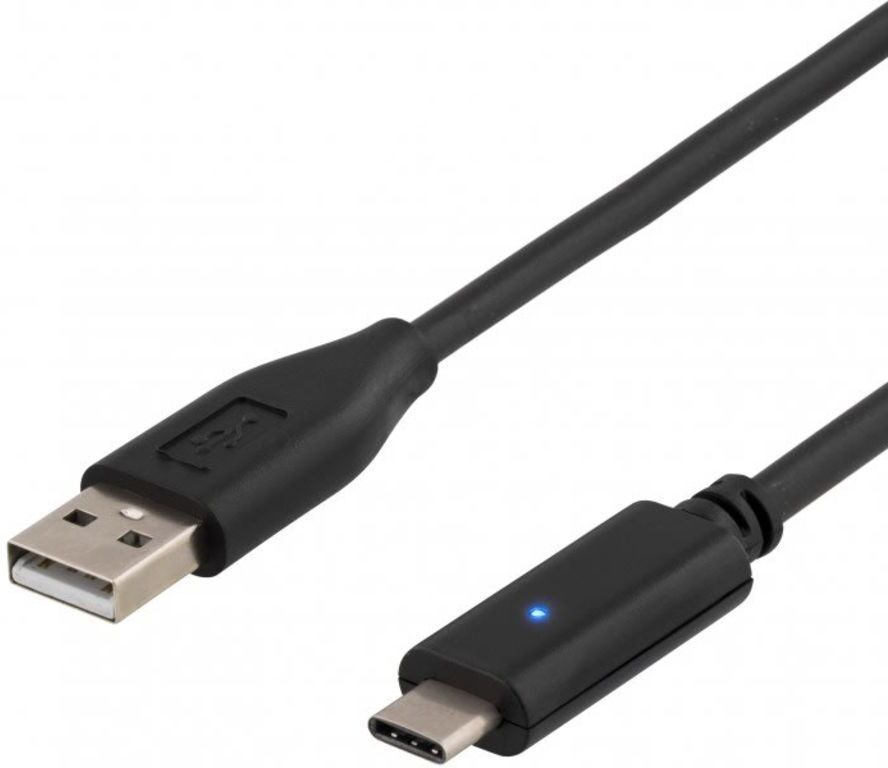 Deltaco USB 2.0 kabel, Typ C - Typ A hane, 1.5m, svart Deltaco USB 2.0 kabel, Typ C - Typ A hane, 1.5m, svart