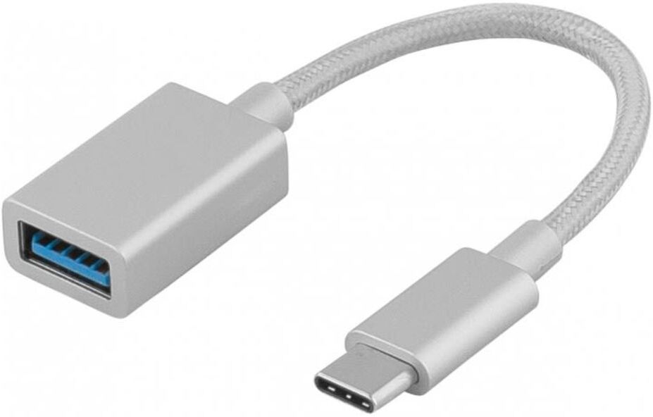 Deltaco PRIME USB adapter, 3.1 Gen1, Typ C ha, Typ A ho, 0,15m, silver Deltaco PRIME USB adapter, 3.1 Gen1, Typ C ha, Typ A ho, 0,15m, silver