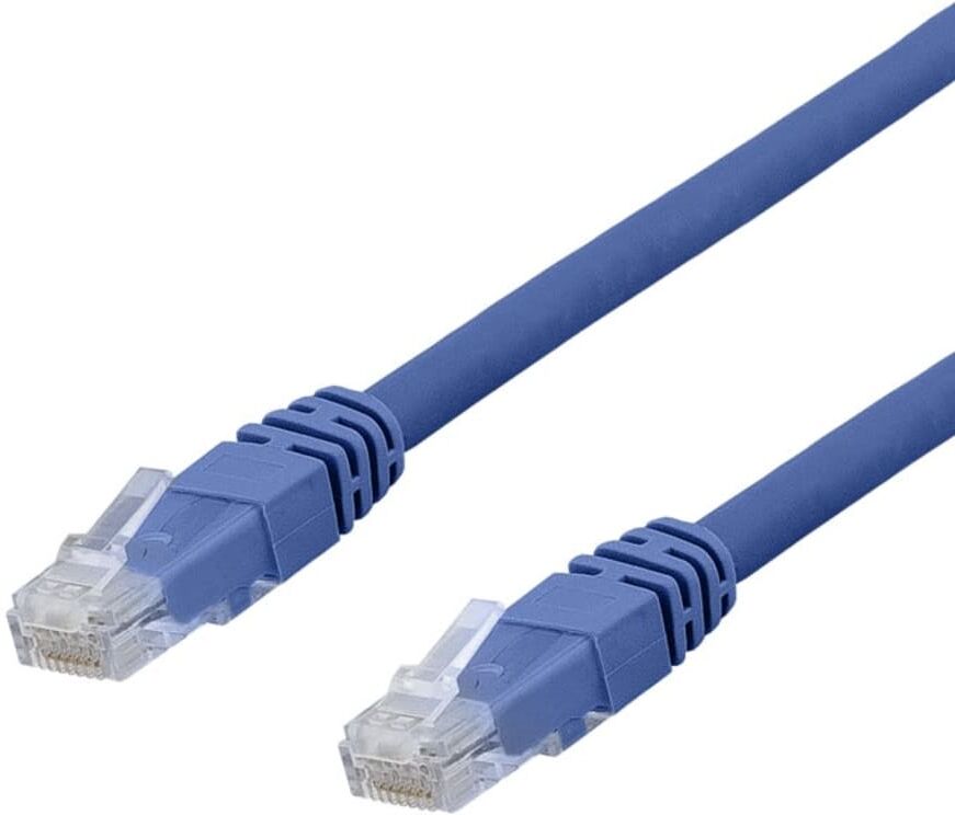 Deltaco U/UTP Cat6a patchkabel, Delta cert, LSZH, 0,5m, Blå Deltaco U/UTP Cat6a patchkabel, Delta cert, LSZH, 0,5m, Blå
