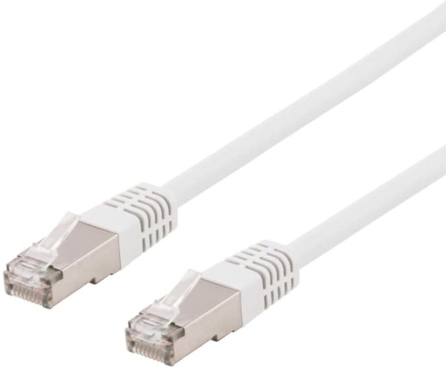 Deltaco U/FTP Cat6a patchkabel, Delta cert, LSZH, 0,3m, vit Deltaco U/FTP Cat6a patchkabel, Delta cert, LSZH, 0,3m, vit