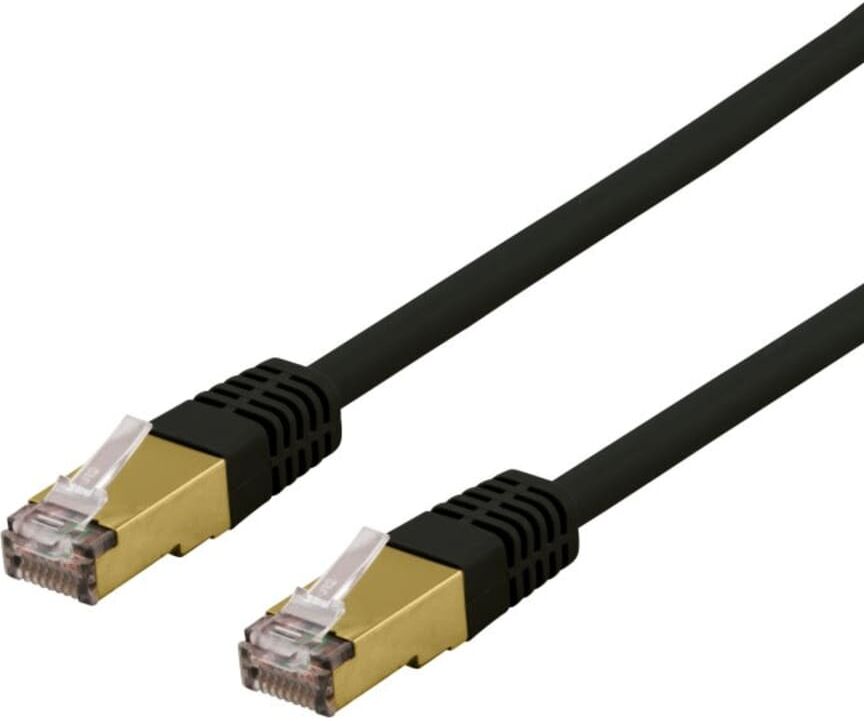 Deltaco S/FTP Cat6a patchkabel, delta cert, LSZH, 3m, svart Deltaco S/FTP Cat6a patchkabel, delta cert, LSZH, 3m, svart