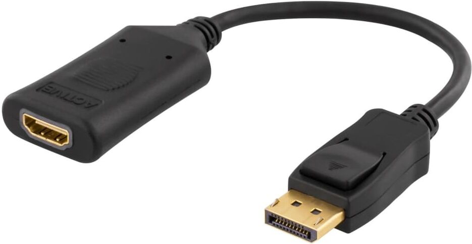Deltaco DisplayPort - HDMI adapter, 4096x2160 60Hz, 0,1m, svart Deltaco DisplayPort - HDMI adapter, 4096x2160 60Hz, 0,1m, svart