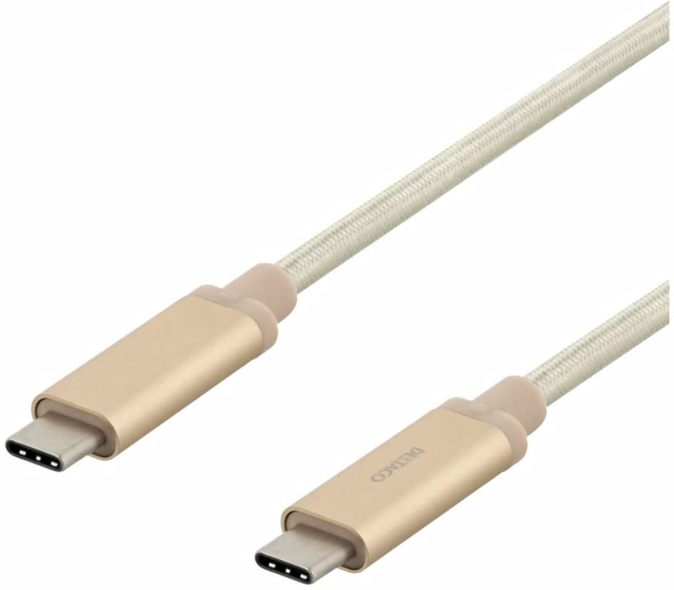 Deltaco USBC 3.1 GEN2 10Gbps/3A/E-marker 0,5m Gold Deltaco USBC 3.1 GEN2 10Gbps/3A/E-marker 0,5m Gold