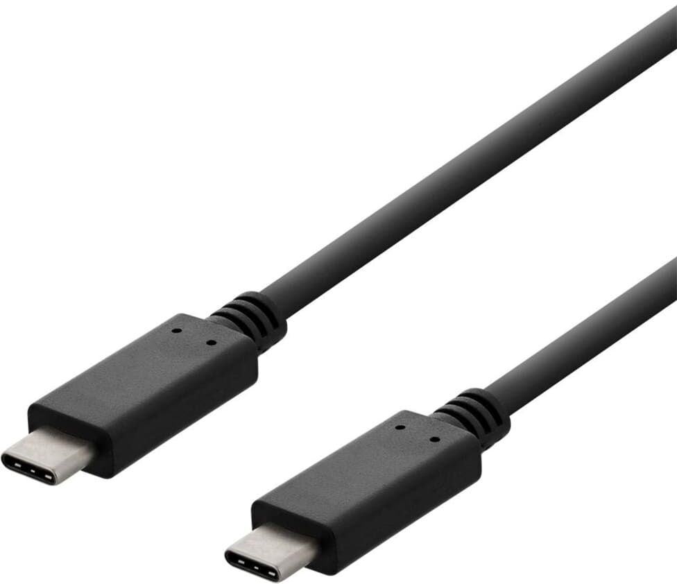 Deltaco USB 2.0 kabel, Typ C - Typ C, 1m, svart Deltaco USB 2.0 kabel, Typ C - Typ C, 1m, svart