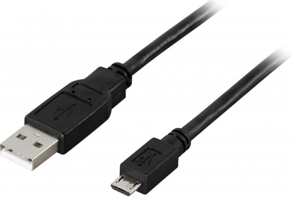 Deltaco USB 2.0 typ A till Micro-B USB, 5-pin, 0,25m, svart Deltaco USB 2.0 typ A till Micro-B USB, 5-pin, 0,25m, svart
