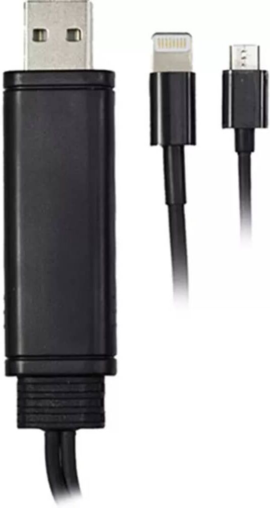 Epzi Universal Sync/Ladd-Kabel, USB/Micro B/ Lightning, 0,5M, Svart Epzi Universal Sync/Ladd-Kabel, USB/Micro B/ Lightning, 0,5M, Svart