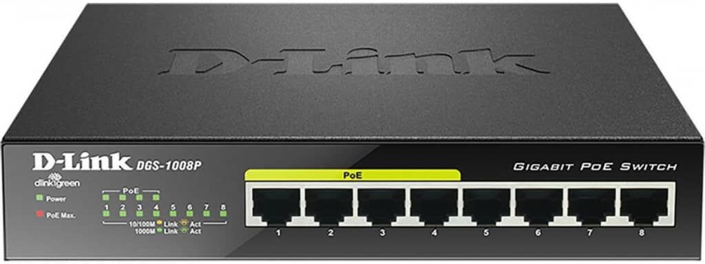 D-Link 8-port 10/100/1000 Desktop Switch w/ 4 PoE Ports D-Link 8-port 10/100/1000 Desktop Switch w/ 4 PoE Ports