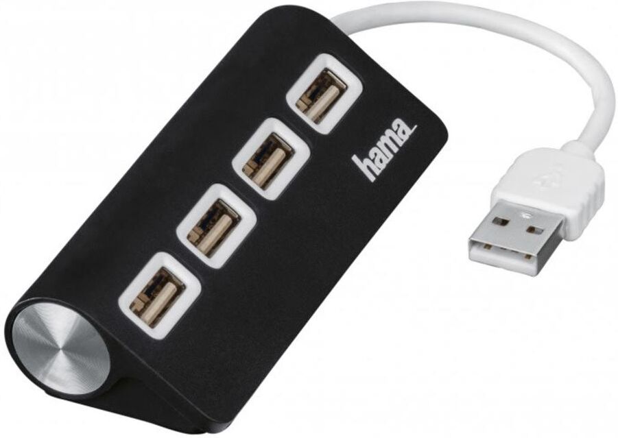 Hama USB 2.0 Hub 1:4 Svart