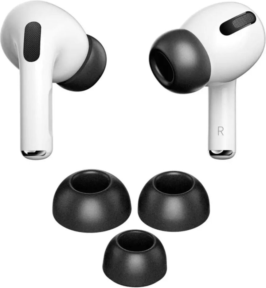 CaseOnline AirPods Pro silikon kuddar 6-pack (S/M/L) Svart