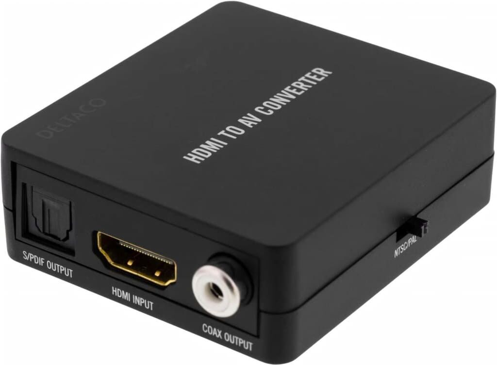 Deltaco Signalomvandlare från HDMI till kompositvideo, svart Deltaco Signalomvandlare från HDMI till kompositvideo, svart
