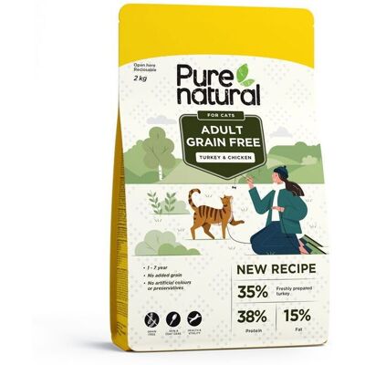 Purenatural Cat Adult Grain Free Turkey & Chicken 2kg Purenatural Cat Adult Grain Free Turkey & Chicken 2kg