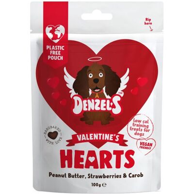 Denzel'S Valentine'S Hearts Peanut & Strawberry Hundgodis 100 G Denzel'S Valentine'S Hearts Peanut & Strawberry Hundgodis 100 G