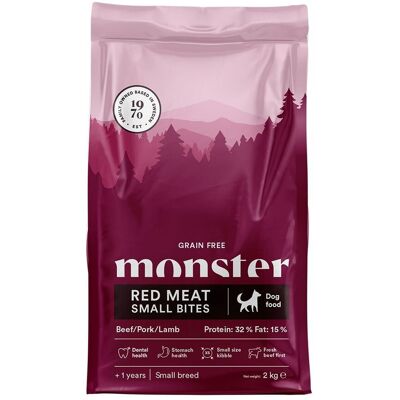 Monster Pet Food Monster Dog Grain Free Adult Red Meat Small Bites Torrfoder Till Hund 2kg Monster Pet Food Monster Dog Grain Free Adult Red Meat Small Bites Torrfoder Till Hund 2kg