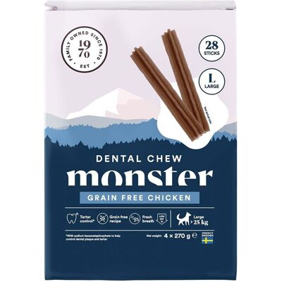 Monster Pet Food Monster Dog Dental Chew Grain Free Chicken Large 28-pack Monster Pet Food Monster Dog Dental Chew Grain Free Chicken Large 28-pack