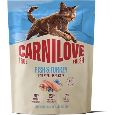Carnilove True Fresh Cat Adult Sterilised Fish & Turkey Torrfoder Till Katt 400 g Carnilove True Fresh Cat Adult Sterilised Fish & Turkey Torrfoder Till Katt 400 g