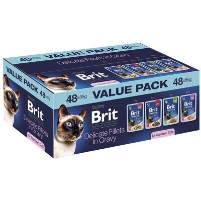 Brit Premium By Nature Cat Sterilized Adult Value Pack Fillets In Gravy 48x85g Brit Premium By Nature Cat Sterilized Adult Value Pack Fillets In Gravy 48x85g