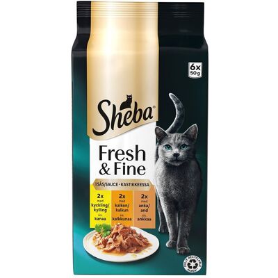 Sheba - Fresh & Fine Siipikarjalajitelma - 6x50g - In Sauce - Cat Food Sheba - Fresh & Fine Siipikarjalajitelma - 6x50g - In Sauce - Cat Food