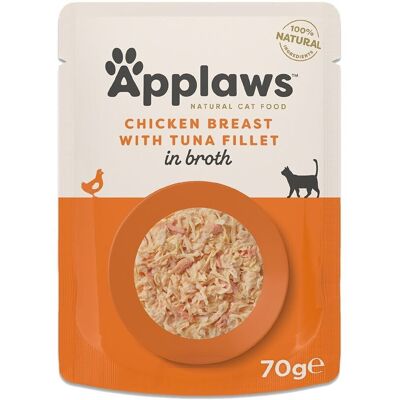 Applaws - Kycklingbröst med tonfiskfilé i buljong - 70g Applaws - Kycklingbröst med tonfiskfilé i buljong - 70g