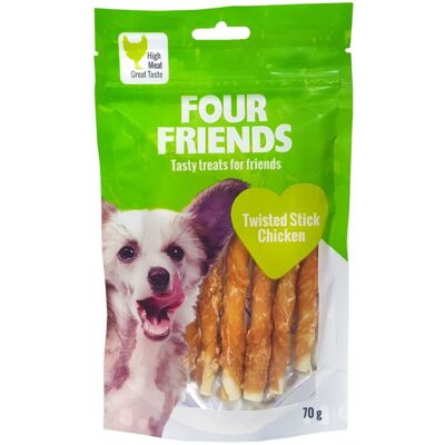 Four Friends Kyckling Twisted Stick Hundgodis - 12,5cm, 7-Pack Four Friends Kyckling Twisted Stick Hundgodis - 12,5cm, 7-Pack