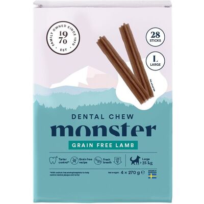 Monster Pet Food Monster Dog Dental Chew Lamb Large 28-pack Monster Pet Food Monster Dog Dental Chew Lamb Large 28-pack