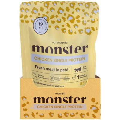Monster Pet Food Monster Cat Pouches Adult Chicken Våtfoder Till Katt 16 X 85 G Monster Pet Food Monster Cat Pouches Adult Chicken Våtfoder Till Katt 16 X 85 G