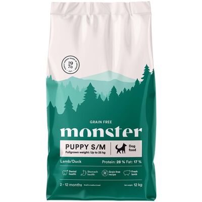 Monster Pet Food Monster Dog Puppy Small/medium Breed Grain Free Lamb & Duck Torrfoder Till Hundvalp 12 kg Monster Pet Food Monster Dog Puppy Small/medium Breed Grain Free Lamb & Duck Torrfoder Till Hundvalp 12 kg