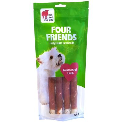 Four Friends - Twisted Stick Lamb - 25 cm - Dog chew Four Friends - Twisted Stick Lamb - 25 cm - Dog chew