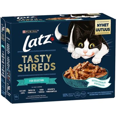 LATZ - Tasty Shreds - Fiskutval - 12x80g - Kattsfoder LATZ - Tasty Shreds - Fiskutval - 12x80g - Kattsfoder