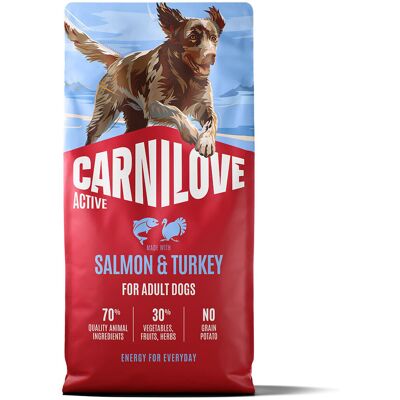 Carnilove Dog Adult Active Salmon & Turkey Torrfoder Till Hund 12 kg Carnilove Dog Adult Active Salmon & Turkey Torrfoder Till Hund 12 kg