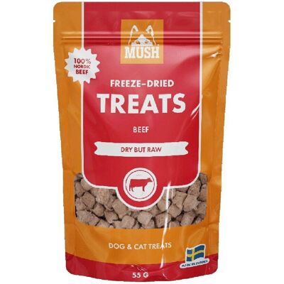MUSH Treats Frystorkad nötkött för hundar och katter - 55 g MUSH Treats Frystorkad nötkött för hundar och katter - 55 g