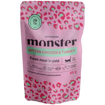 Monster Pet Food Monster Kitten Chicken & Turkey 85 G Monster Pet Food Monster Kitten Chicken & Turkey 85 G