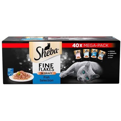 Sheba Fisktillgång för Katt - I Sås - 40 x 85g Sheba Fisktillgång för Katt - I Sås - 40 x 85g