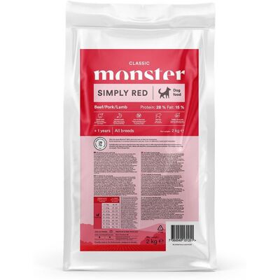 Monster Pet Food Monster Dog Classic Simply Red Torrfoder Till Hund 2kg Monster Pet Food Monster Dog Classic Simply Red Torrfoder Till Hund 2kg
