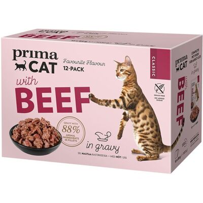 Primacat Beef In Gravy 12x85 G Primacat Beef In Gravy 12x85 G