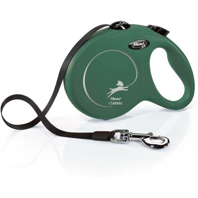 Flexi New Classic L Band 5m/50 Kg Olivgrön Flexi New Classic L Band 5m/50 Kg Olivgrön