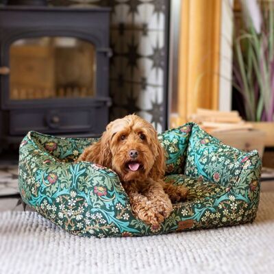 Morris and Co - Blackthorn Print Square Bed - Stor - Hundsäng Morris and Co - Blackthorn Print Square Bed - Stor - Hundsäng