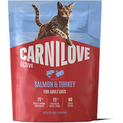 Carnilove Cat Adult Active Salmon & Turkey Torrfoder Till Katt 400 g Carnilove Cat Adult Active Salmon & Turkey Torrfoder Till Katt 400 g