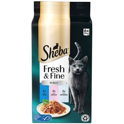 Sheba Fresh & Fine Våtfoder Till Katt Fisk I Gelé 6x50 G Sheba Fresh & Fine Våtfoder Till Katt Fisk I Gelé 6x50 G