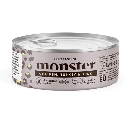Monster Pet Food Monster Cat Adult Multi Protein Chicken, Turkey & Duck 100 G Monster Pet Food Monster Cat Adult Multi Protein Chicken, Turkey & Duck 100 G