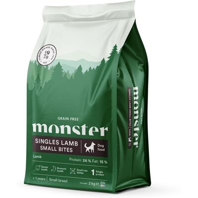 Monster Pet Food Monster Dog Adult Grain Free Singles Lamb Small Bites 2 kg Monster Pet Food Monster Dog Adult Grain Free Singles Lamb Small Bites 2 kg
