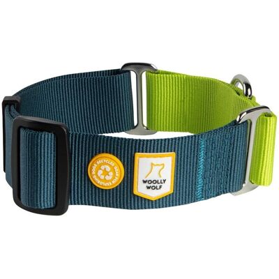 Woolly Wolf Color Block Hundhalsband Halvstryp Blå/grön M Woolly Wolf Color Block Hundhalsband Halvstryp Blå/grön M
