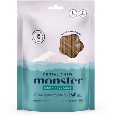 Monster Pet Food Monster Dog Dental Chew Lamb Large 7-pack Monster Pet Food Monster Dog Dental Chew Lamb Large 7-pack