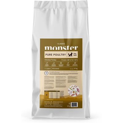 Monster Pet Food Monster Dog Classic Pure Poultry Torrfoder Till Hund 17kg Monster Pet Food Monster Dog Classic Pure Poultry Torrfoder Till Hund 17kg