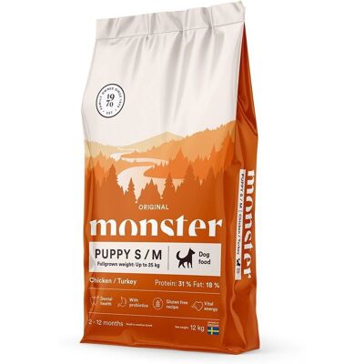 Monster Pet Food Monster Dog Puppy Small & Medium Chicken & Turkey 12 kg Monster Pet Food Monster Dog Puppy Small & Medium Chicken & Turkey 12 kg