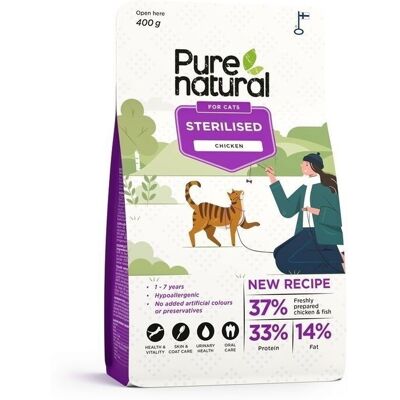 Purenatural Cat Adult Sterilised Chicken 400 g Purenatural Cat Adult Sterilised Chicken 400 g