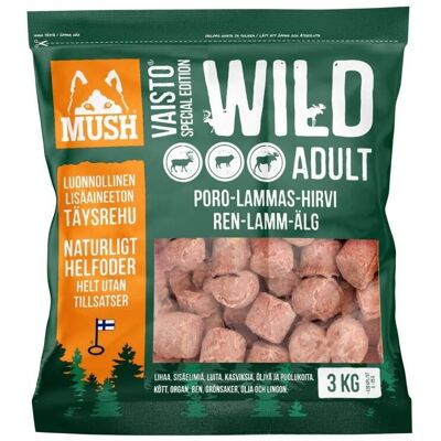 Mush Vaisto Wild Ren-Lamm-Älg Köttbullar 3 kg Mush Vaisto Wild Ren-Lamm-Älg Köttbullar 3 kg