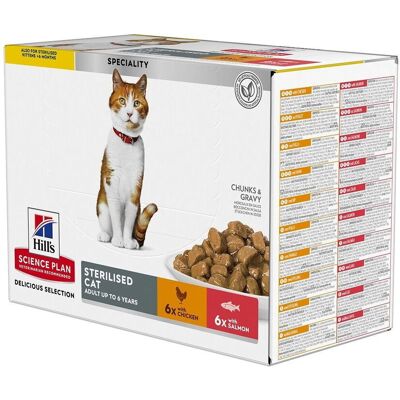 Hill's Science Plan Kattsmatspåsar - Steriliserad Ung Vuxen Kyckling & Lax - 12 x 85g Hill's Science Plan Kattsmatspåsar - Steriliserad Ung Vuxen Kyckling & Lax - 12 x 85g